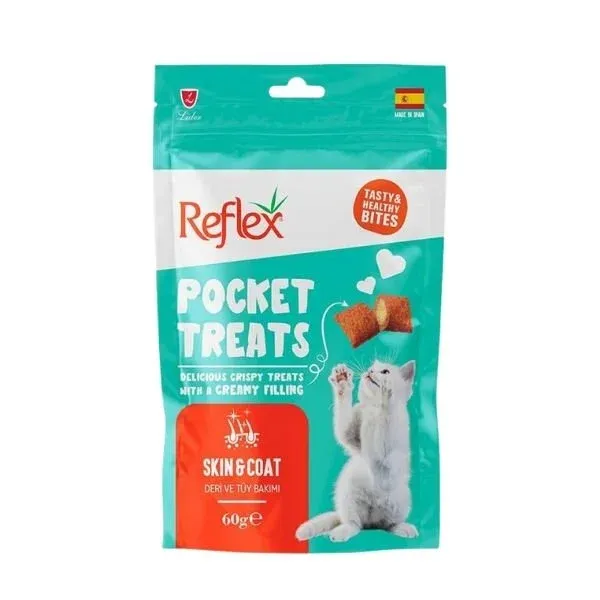 Reflex Pocket Treats Deri ve Tüy Bakımı Destekleyici Kedi Ödül Maması 1 Adet 60 Gr