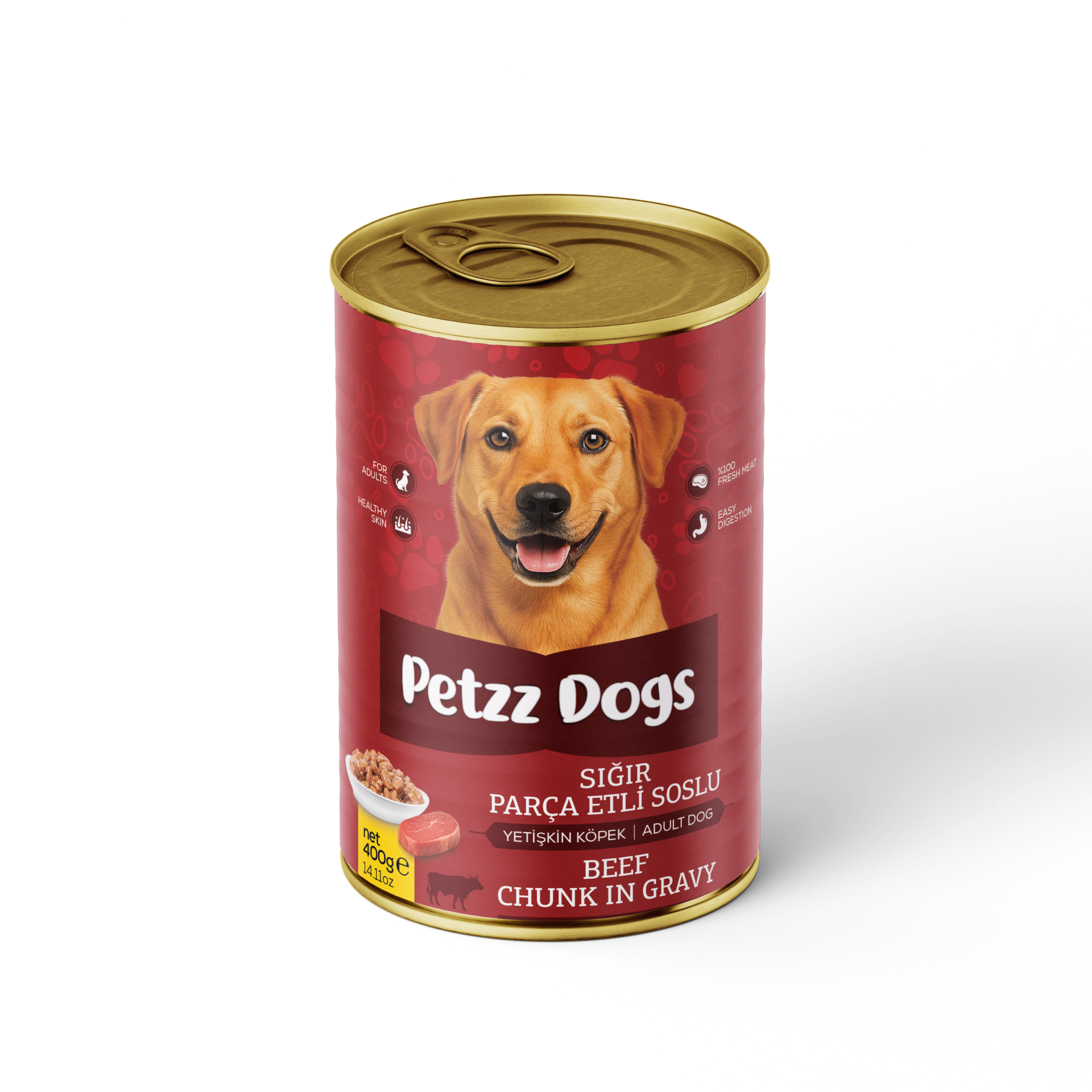 PetzzDogs Sığır Etli Yetişkin Köpek Konservesi 400 Gr
